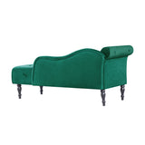 Aijia 60.6" Velvet Chaise Lounge Buttons Tufted Nailhead Trimmed Solid Wood Legs with 1 Pillow,Green W1117P284890