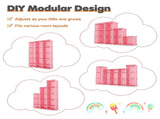 3-Cube Pink Modular Kids Closet, PP & Metal Storage Organizer with Hanging Rods, Tool-Free Assembly 28375438