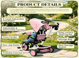 Pink 6-in-1 Convertible Kids Tricycle 1-5Y Stroller Trike with Adjustable Push Handle, Removable 02308222