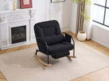 Corduroy Nursery Rocking Chair w/ Pull-out Footrest, Adjustable Backrest 100&deg-160&deg, Oversized 32623952