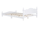 Full Size Wood Platform Bed Frame,Retro Style Platform Bed with Wooden Slat Support,White WF310129AAK