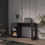 ZNTS Wengue Computer Desk with 1-Drawer and Open Storage B062P290244