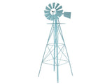 8FT Weather Resistant Yard Garden Windmill Blue 54241539