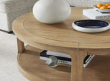40inch Large Curved 2 Tier Traditional Round Circle Wooden Center Coffee Table,Rounded Table with W2582P308198