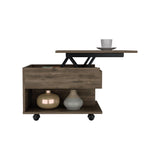 Luanda Lift Top Coffee Table, Casters, One Shelf -Dark Brown B07091884