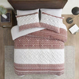 Full/Queen 3 Piece Cotton Comforter Set with Chenille Tufting B035P148267