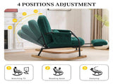 Corduroy Nursery Rocking Chair w/ Pull-out Footrest, Adjustable Backrest 100&deg-160&deg, Oversized 14242393