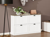 Shoe Storage Cabinet with 4 Flip Drawers, Freestanding Cabinet Organizer with Adjustable Shelf, W282P510222
