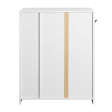 Freestanding Shoe Rack Organizer with 2 Shutter Door, Entryway Narrow Shoe with Adjustable W40981155