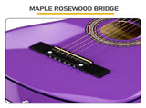 Purple 30-inch Round Acoustic Guitar with Picks, Strings, Capo, Case, Tuner, and Strap 79796997