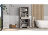 Light Grey 1-Drawer 3-Shelf Linen Cabinet B06280550