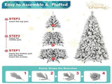 Artificial 5ft Flock Christmas Tree with 518PVC/Hard Needle Mixed Branch Tips,Hinged Premium & 23351502