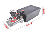 DC 12V Electric Hydraulic Pump, 15 Quart Double-Acting Power Unit for Dump Trucks 61365527