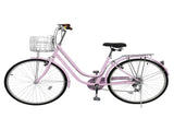 26in 150kg High Carbon Steel V Brake 7 Speed Commuter Bike Pink 05766879