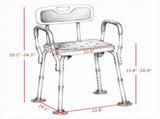 Adjustable Height Padded Shower Chair with Arms And Back Anti-slip Bath Seat for Seniors And 35514672
