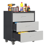 Heavy-Duty Metal Storage Cabinet with Wheels - 3 Drawer Tool Cabinet for Garage, Office, and Home T2398P222835