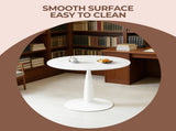 Round Tulip Dining Table for 2-4 Persons, 42. Inch Kitchen Table with Sturdy Golden Metal Pedestal W3766P456439