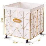 Laundry Baskets,Collapsible Laundry Basket with Wheels,Removable Lined for Easy Cleaning Storage 85833286