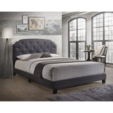 ZNTS Grey Upholstered Queen Bed B062P181281