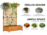 Garden Bed with Trellis, 72 Inch Height Metal Planter Box with Trellis 36622566