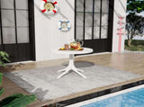 Summer - Modern White Round Plastic Table 36 Inch Indoor/Outdoor Dining Table & Coffee Table, W3450P323346