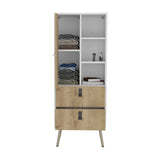 Huna Tall Dresser, Unit with Door, 2 Drawers, and Open Shelves B070P173201