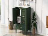 30" Bathroom Vanity in Green, Modern Bathroom Cabinet Sink Combo Set, Bathroom Storage Cabinet 29442189