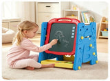 Blue 3-in-1 Kids Double Sided Art Easel, Magnetic Whiteboard & Chalkboard Standing Drawing Board 89404715