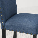 ZNTS Biony Fabric Dining Chairs with Nailhead Trim, Set of 2, Blue T2574P164547