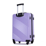 3 Piece Luggage Sets PCABS Lightweight Suitcase with Two Hooks, Spinner Wheels, Light 10098244