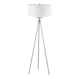 ZNTS Pacific Tripod Metal Tripod Floor Lamp with Glass Shade B03596588