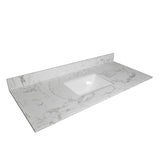 Montary 43x22 bathroom stone vanity top engineered stone carrara white marble color with rectangle W50921982