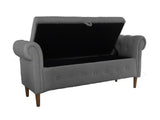 Multifunctional Storage Rectangular Sofa Stool- Gray 12224347