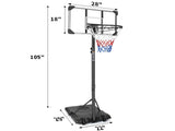 16" Portable Basketball Hoop Outdoor 5.6ft 7ft Stepless Adjustable Height Basketball Goal System 17755830