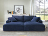 Compressible double chaise lounge with cupholders - No Assembly Required, Fluffy Modern Sleeper W2339P346396