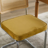 Mid Century Modern Dining Chairs Set of 2, Velvet Accent Chairs with Natural Cane Back & Stainless W1143P168323