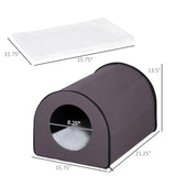 ZNTS Dome Heated Cat House Portable and Waterproof Pet Shelter for Kitty in Winter, Brown 18507486