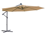 10 FT Solar LED Patio Outdoor Umbrella Hanging Cantilever Umbrella Offset Umbrella Easy Open 94638711