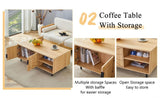 Nordic Style MDF Natural Wood-Colored Coffee Table - Adds Natural Warmth to Modern Homes,Product W3226P278930