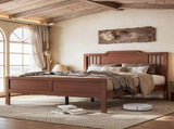 Full Size Platform Bed with Tall Headboard, Solid Bamboo-made Bed with Support Slats, Full Bed W5316P483992