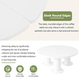 ON-TREND 39.4'' Easy Assembly Round Petal-Shaped Coffee Table, Cream Style Center Table with 3 N721P190396K