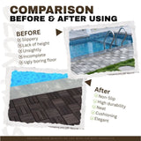 Acacia Wood Interlocking Deck Tiles Checker Pattern, 30 PCS 12" x 12" Dark Brown Square Acacia W2391P287689