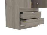 Lisboa Armoire, Rod, Double Door, Two Drawers, Metal Handles Light Gray B200P242410