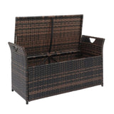 ZNTS 106*52*46cm Iron Frame Can Accommodate Brown Gradient Footstool Locker Rattan Locker 57830251