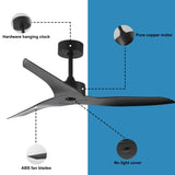 52" Outdoor black Ceiling Fan Without Light with Remote Control ,3 ABS Blades Farmhouse Ceiling Fan W2352P204463