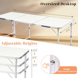 180 x 60 x 70cm Aluminum Alloy Folding Table White 32519857