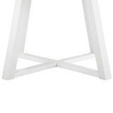 ZNTS Edo Contemporary Round Dining Table, Trestle Base, White Finish T2574P182644