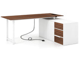 Reversible L-Shaped Desk with Built-in Charging Station, Home Office Desk with Drawers & File 06314956