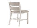 Modern Farmhouse Counter Height Chairs Set of 2 Antique White Finish Upholstered Seat Back Dining B011P416552