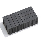 Patio Floor Tiles Pack of 22 WPC Wood-Plastic Composite Patio Deck Tiles DIY Interlocking Decking W206P201288